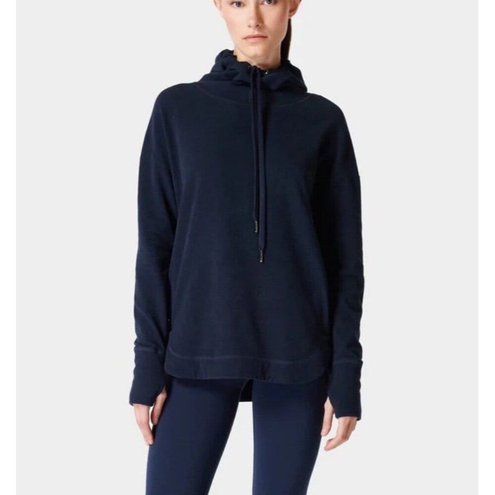 Sweaty Betty Escape Italian Fleece Hoody - Navy Blue Sz small